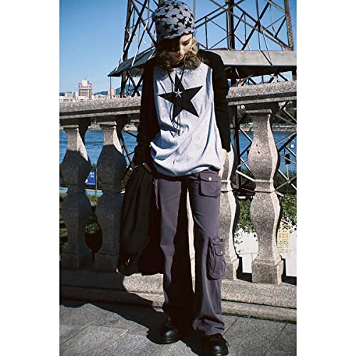 Women Star Shirt Y2k Tops Vintage Aesthetic Patchwork Long Sleeve Tee Shirts 90s Grunge Clothes2