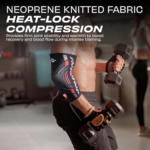 Image of Nivia X Punjab Kings Knitted Elbow Support Ergonomic, Breathable, and Flexible Compression Sleeve for Enhanced Joint Stability, Pain Relief, For Men & Women, In Pair