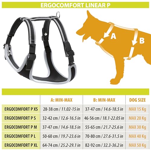 Ferplast Kleines Hundegeschirr ERGOCOMFORT EXTRA SMALL, verstellbares Hundegeschirr, bequem, gepolstert, doppelter Mikroverstellverschluss, Schnellverschluss, Silber