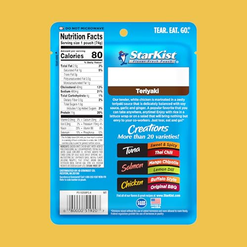Image of StarKist Chicken Creations Teriyaki, Single Serve Pouch, 2.6 oz (Pack of 8)