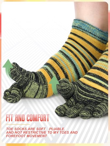 Image of Fourluoo 3 /6 Pairs Women Toe Socks Cotton Breathable Ankle Five Toe Socks for Men Women Athletic Running