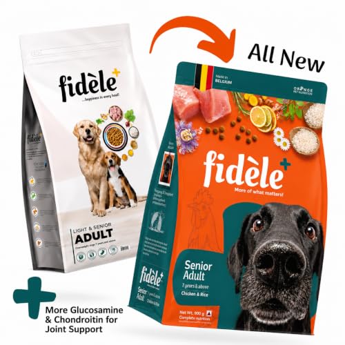 Image of Fidele+ Senior Dog Food | 900g | Real Chicken with Turmeric & Coconut Oil | Joint Support | Easy Digestion | Strong Immunity | No Wheat & Soy