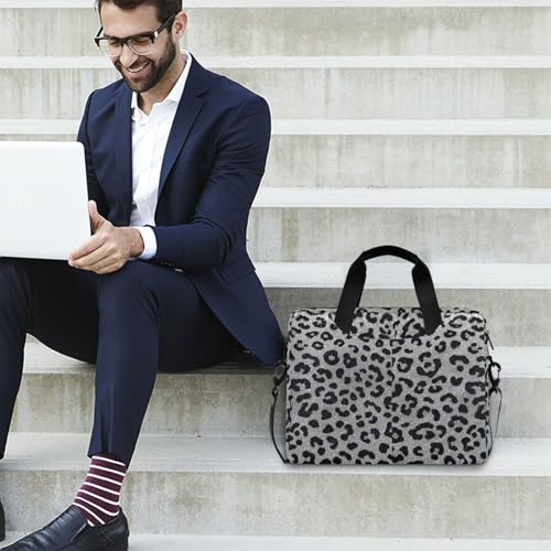 Maletín para laptop 15.6 pulgadas con estampado leopardo gris miniatura 3