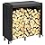Lifewit 4 FT Firewood Rack with Waterproof Cover, Heavy Duty Wood Rack for Indoor and Outdoor, Fire wood Storage Rack with Side Pocket, Log Racks for Firewood, Wood Pile Stacker Firewood Holder, Black