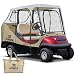 North East Harbor Waterproof Superior Beige and Transparent Golf Cart Cover Enclosure for Club Car, Ezgo, Yamaha, Fits Most Two-Person Golf Carts