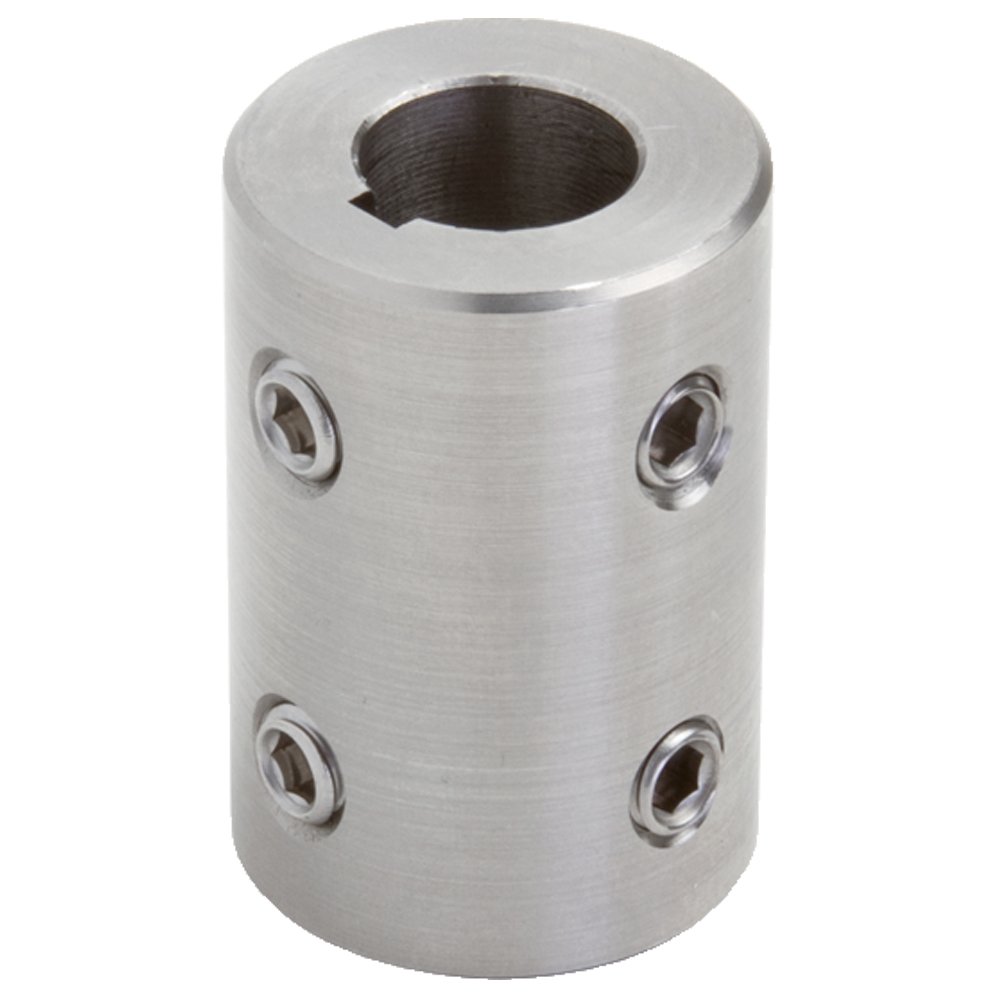 Climax Part MRC-35-SKW4H @ 90 T303 Stainless Steel Rigid Coupling, 35 millimeters bore, 63 millimeters OD, 114 millimeters Length, M 8 x 8 Set Screw