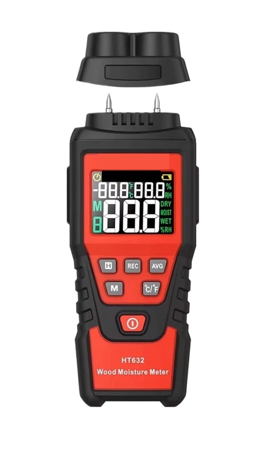 JVDDI Wood Moisture Meter Wall Water Tester Digital Humidity Meter Two Pins Hygrometer Concrete Cement Brick Detector