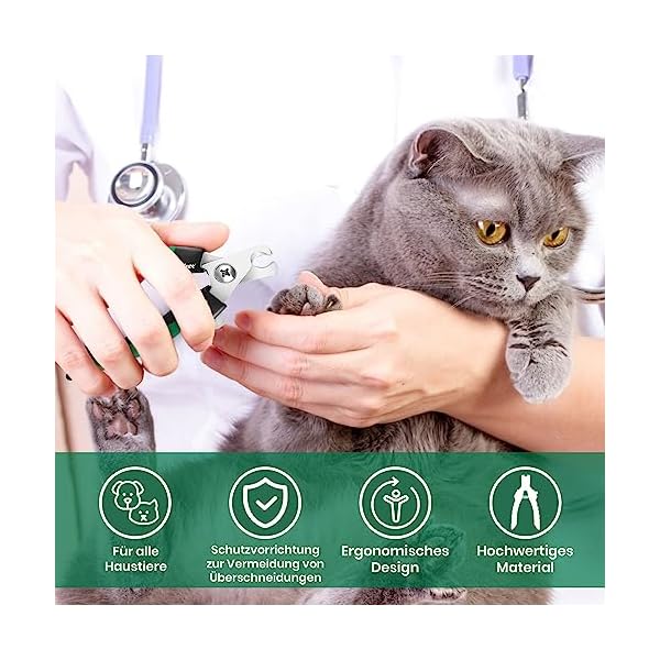 Candure Profi Krallenschere für Hunde und Katzen mit Nagelfeile Edelstahl Krallenzange Hohe Qualität Krallenpflege Schneider für Haustiere Nagelknipser groß Mit Sicherheitsschutz – Bild 6