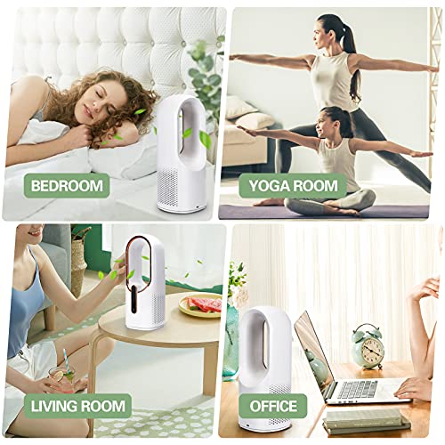 Conbola Desk Fan, 11.8 Inch Quiet Bladeless Fan Usb Desktop Rechargeable Fan, Small Portable Table Fan With 3 Cooling Speeds, Touch Control Personal Fan For Bedroom, Office, Home, Outdoor (White) #TOP6