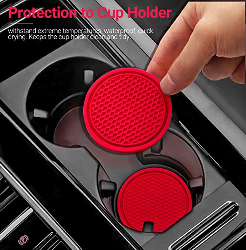 Juego 4 Posavasos Universales para Carros Rojo 2.7 Pulgadas miniatura 2