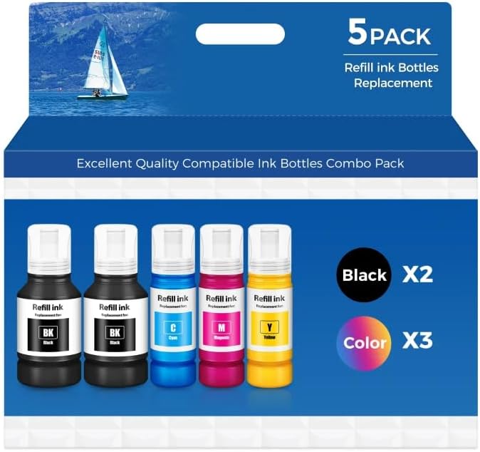 Compatible for EPT502 Ink Refill Bottles ET-2850 ET-3850 ET-4850 Ink Refill | for ET-15000 ET 2850 ET 3850 ET-4760 ET-3760 ET-4950 ET-2760 ET-3830 ET 4850 ET 4950 ET 15000 ET 3760 ET-2980 ET-3950 Ink