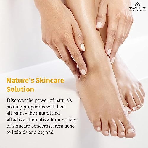 Svasthya Essential Oil Heal All Balm - Cracked, Dryness, Wound And Irritation Healing - Natural Ingredients Skincare Balm With Lavender Oil - Fast Recovery - Multipurpose Uses #TOP4