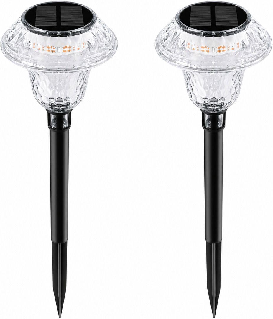 Solar Lights Outdoor 1 Pack Waterproof Cold White LED Stainless Steel Stake Outside Lights for Yard Pathway Garden Driveway Walkway Landscape Path Lighting-image-19