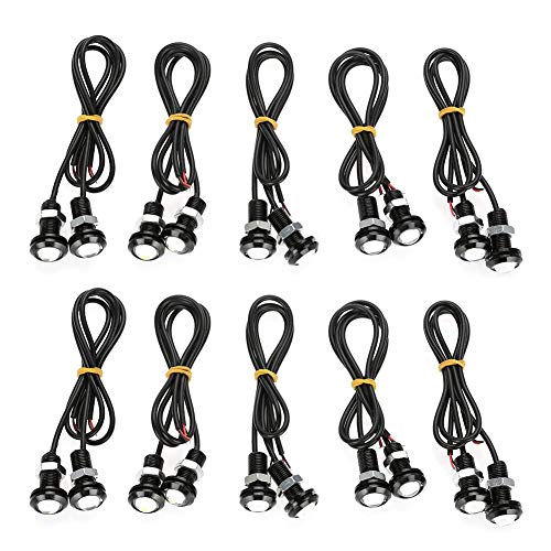 Aufee Eagle Eye Light, 10pcs 10W 18mm White Eagle Eye Fog DRL LED Motor Car Head Tail Backup Signal Light Electric Test Meter Eagle Eye LED