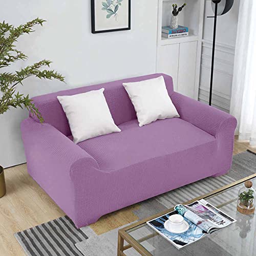 Housse de canapé extensible jacquard violette causeuse élastique