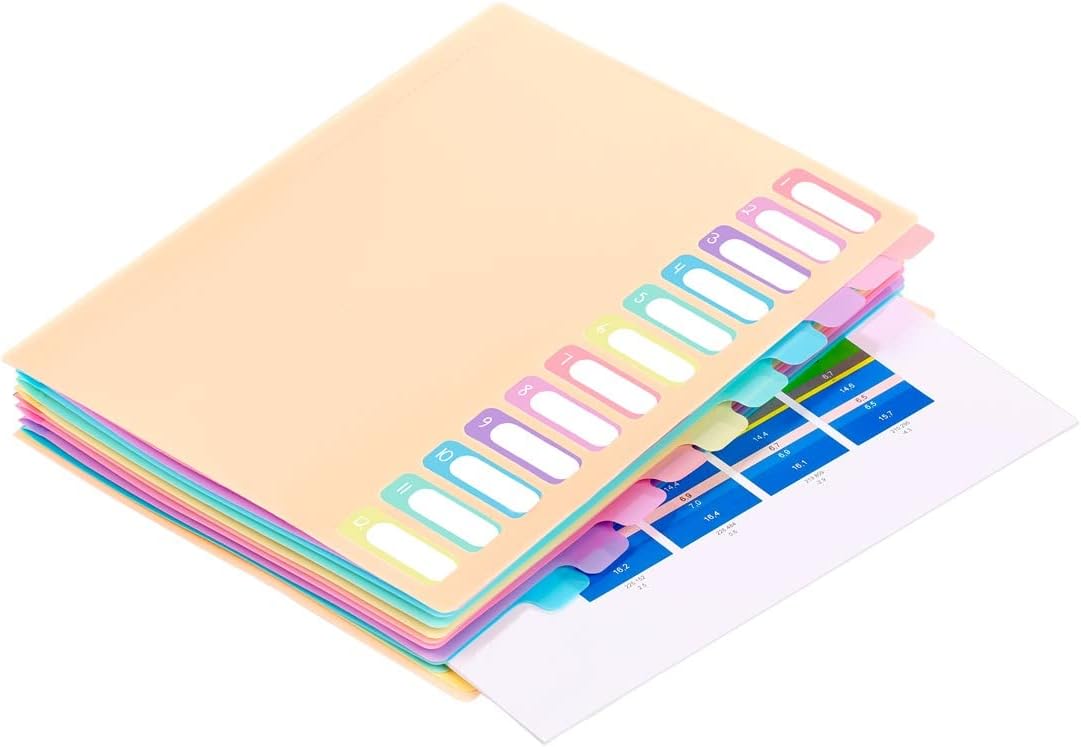 Viquel - A4 Document Folder with 12 compartments Rainbow Pastel, beige - Image 3