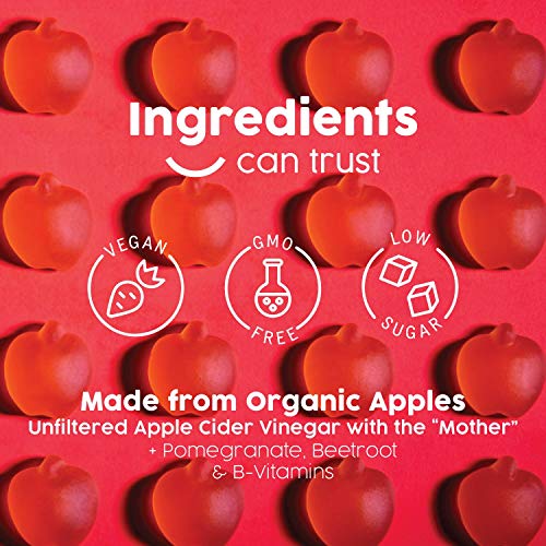 image for Organic Apple Cider Vinegar Gummies 1000mg (with The Mother) by Ulife 