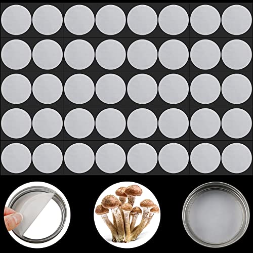 Synthetic Filter Paper Stickers 0.3 mm 84 mm Filter Disc Wide Mouth Paper Stickers Disc Adhesive Patch for Mushroom Cultivation Wide Mouth Jar Lids Mason Jars(40 Pieces)