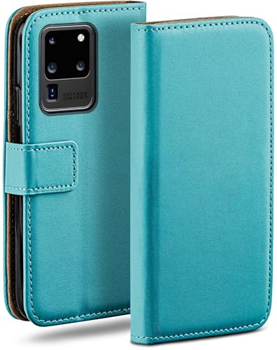 Étui Samsung S20 Ultra moex en cuir synthétique turquoise avec fente pour carte