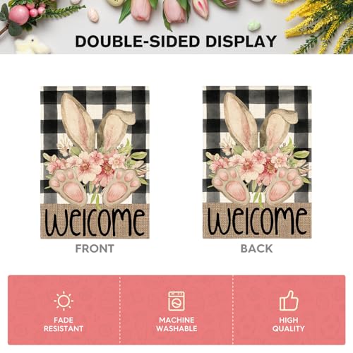 Drapeau de maison de Pâques AVOIN colorlife 71x101 cm double face pour l'extérieur