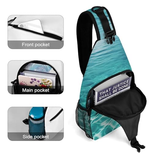 Mochila deportiva tipo sling azul para senderismo miniatura 4