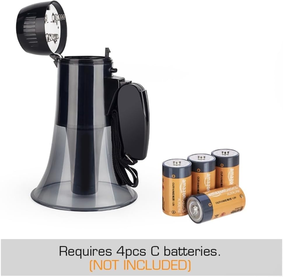 Megaphone 20 Watt Power Compact Megephone Speaker Built-in Siren Alarm Modes,Portable Megaphone Bullhorn with 240s Recording and USB Port for Any Outdoor Sports