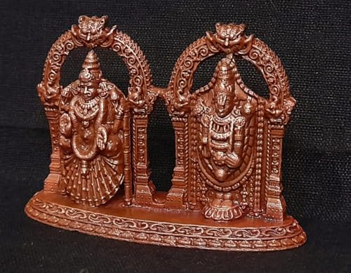 Image of Lord Balaji with Bhudevi Murti - 1.8 in - Pack of 1