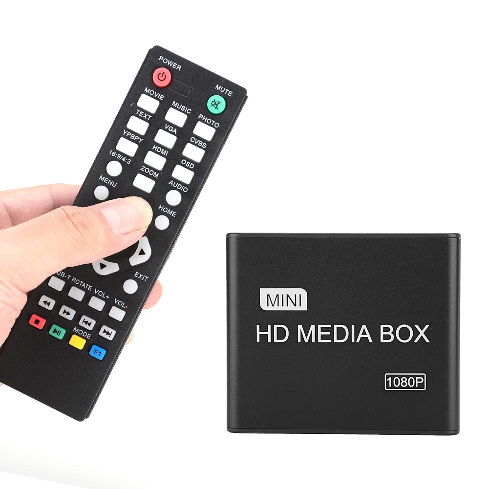 Odtwarzacz multimedialny HDMI, miniodtwarzacz wideo 1080P Full HD do obsługi nośników cyfrowych Karta SD / MMC, dysk U, urządzenia do przesyłania strumieniowego z dysku twardego dla nośników wielowyjściowych. (Eu)