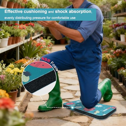 Image of MELOTOUGH Garden Kneeling Pad, 1 inch Thick Soft NBR Foam Kneeling Pads for Gardening, Cleaning, Work - Lightweight & Comfortable, 15.75 inchx7.2 inch (Ladybug)
