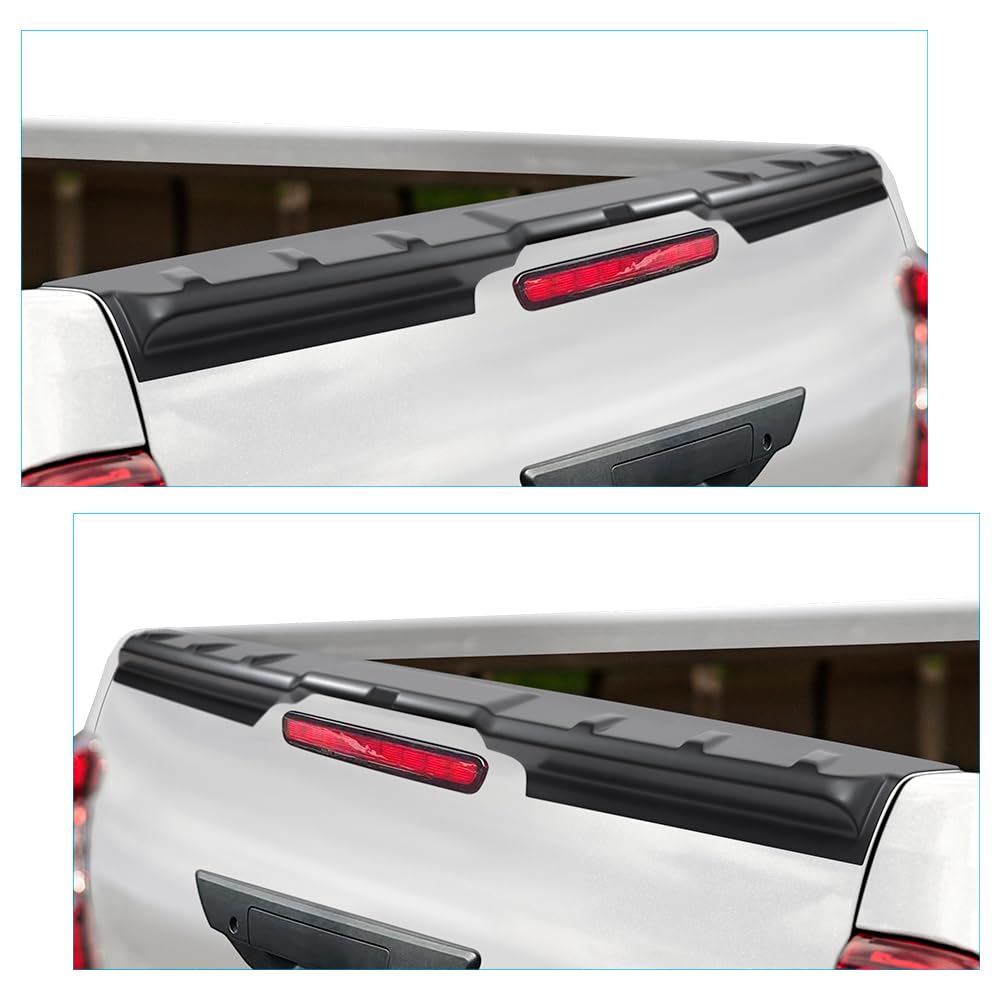 Spoiler Protector de Portón Trasero para Toyota Hilux 2021-2026 (Invincible GR Sport) Cubierta Superior de Caja Alerón Trasero ABS Premium para Pintar - Negro Mate