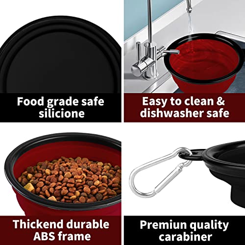 Cooyoo Collapsible Dog Bowl,2 Pack Collapsible Dog Water Bowls For Cats Dogs,Portable Pet Feeding Watering Dish For Walking Parking Traveling With 2 Carabiners #TOP3