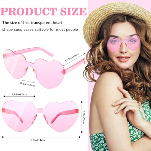 Heart Glasses 14 Pairs Heart Sunglasses Rimless Heart Shaped Sunglasses Bulk Valentine Bachelorette Party Favor2