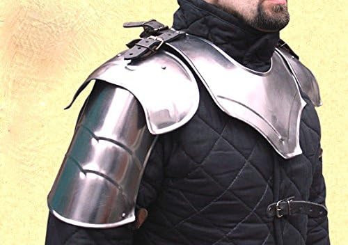 LARP Fantasy Medieval Shoulders Steel Pauldron of Bravery Pair Battle Ready Armour