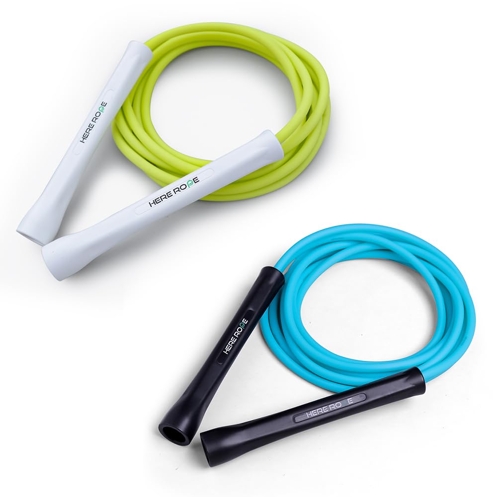 Hererope 6MM PVC Jump Rope for Men & Women Fitness, Speed, Tricks, Cardio Training, Boxing Jump Rope with Unbreakable Handles and Non-Kinking Skipping Rope, Adjustable Jumprope for Indoor Outdoor