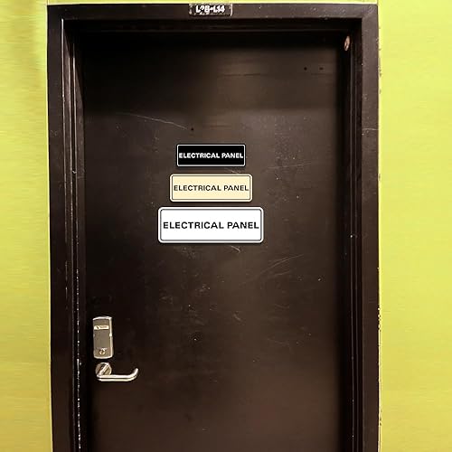 Miniatura 3 de Letrero de pared o puerta de panel eléctrico estándar, material duradero, letrero transparente y funcional, fácil instalación, marrón oscuro,