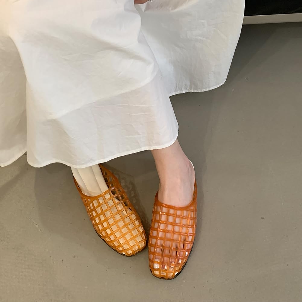 Donne Scarpe Jelly Ballerine Infilare Ballerine Punta chiusa Traspirante per Esterni Viaggi Estate