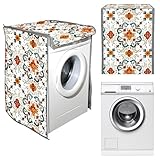Copri Lavatrice e Copri Asciugatrice per Interno, Coprilavatrice Impermeabile, Copertura Impermeabile con Chiusura a Zip, Telo Antipolvere, Coprilavatrice da interno 60x60x80