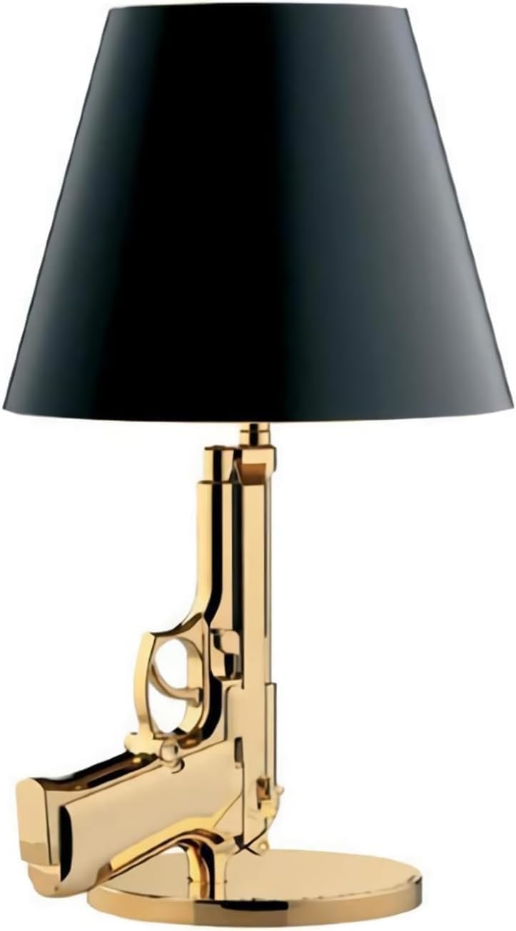 Golden Gun Desk Lamps Night Light Cool Table Modern Gold for in Bedroom Hotel Living Room Guest Childrenβs AK Lamp(Pistol Lamp)