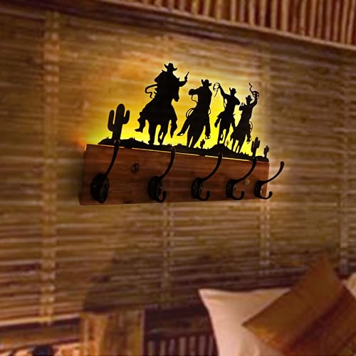 Qobumy QO-0434 Metal Western Cowboy Coat Hooks Wall Mounted thumb #4