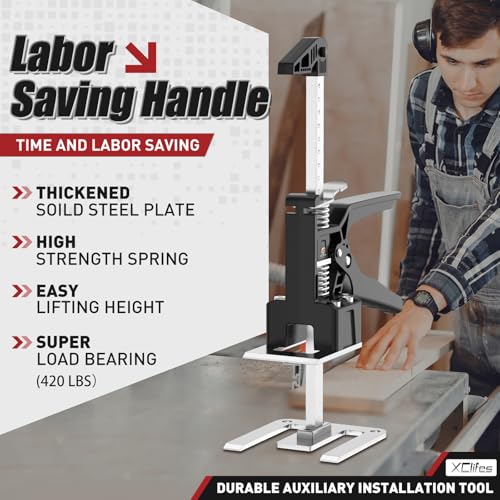 Image of XClifes Labor Saving Handle 2 Pack,15 In Construction Jack, Wall Tile Locator, Multi-Function Height Adjustment Lifting Device, Door Panel Lifting Cabinet Jack, Raised by 9.8 in, Dynamic Load 380 LB