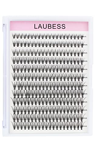 Image of Eyelash Clusters LAUBESS Lash Clusters Individual Lashes Cluster Eyelash Extensions DIY at Home Waterproof Cluster Lashes (20D-0.10C-9-16)