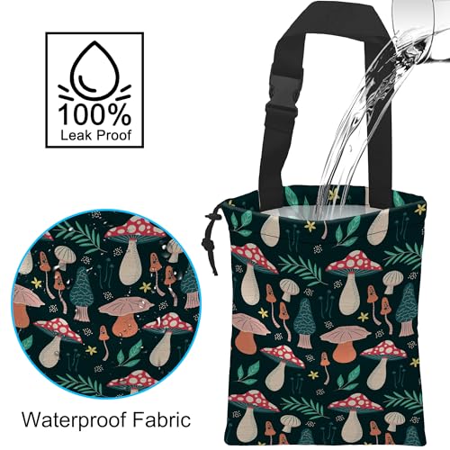 Image of Car Trash Bag Mushroom Car Garbage Bag Hanging Car Trash Can for Back Seat with Drawstring