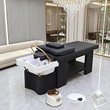 Nykto Professional Head Spa Equipment, Massage Shampoo Bed, Professional Massage Table with Fumigation & Water Circulation, Japanese Head Spa, for SalonsPlastic Shampoo Bed, 78.7in-Black
