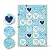 Logbuch-Verlag 24 adesivi rotondi 4 cm cuore cuori turchese azzurro bianco blu eleganti romantici fai da te diy bricolage decorazione decorare confezioni regalo libro accessori sticker alta qualità