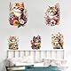 5 Stück Toilettenaufkleber Deckel Süße Katze und Blume Selbstklebend PVC Deckel WC Aufkleber Badezimmer Wandtattoo Sticker Wasserdicht Toilette Aufkleber