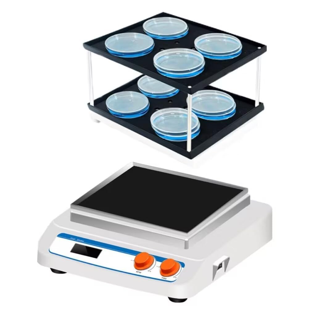 Benchtop Shaker Circumferential Shaking Table Orbital Testing Equipment Instrument Orbital Rocker with Double Universal Tray Speed Range 60 to 400rpm (Optional to 500)