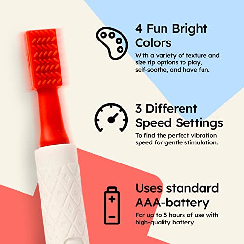 Image of Gafly Therapen Oral Motor Therapy Tools for Speech and Feeding | Chewy Vibe Sensory Oral Vibration Help Kids with Sensory Needs Chew & Relax - Oral Motor Stimulation Kit with 4 Colorful Tips