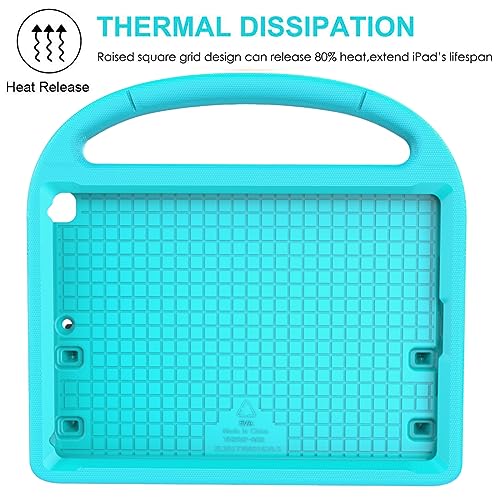 Image of Suplik iPad 9.7 inch 2018(Gen 6) / 2017(Gen 5) Case for Kids Duable Shockproof Protective Handle Bumper Stand Cover with Screen Protector for 9.7 inch iPad 5 /6,Air 1 /2,Pro 9.7, Teal