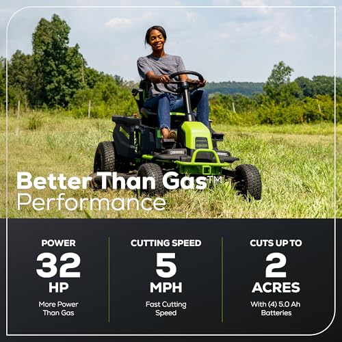 image for Greenworks PRO 80V 42” Electric Lawn Tractor, Riding Lawn Mower with