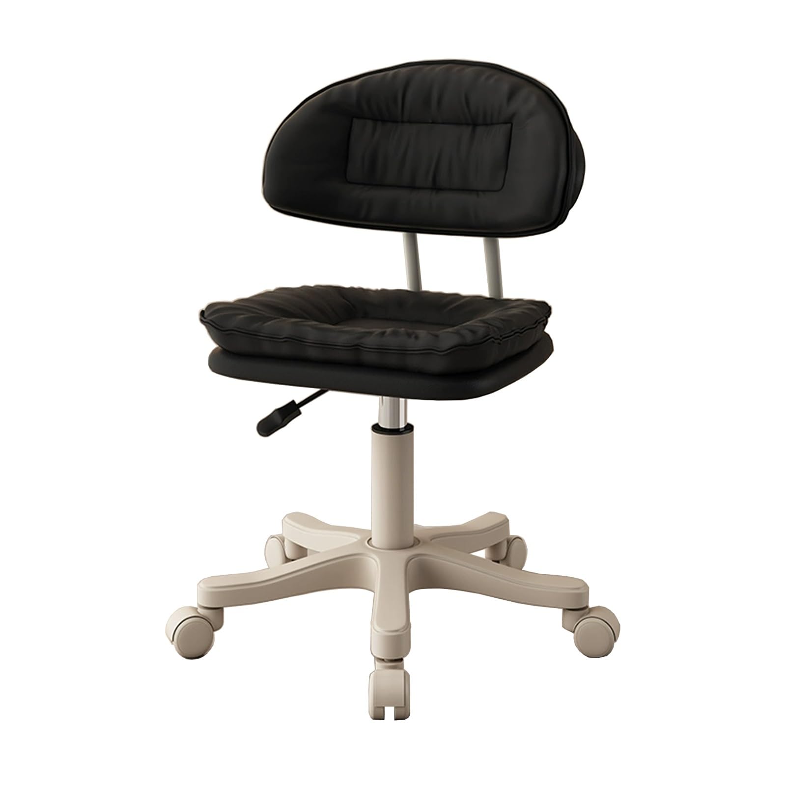 Tabouret ergonomique à roulettes réglable hauteur 43-55 cm noir